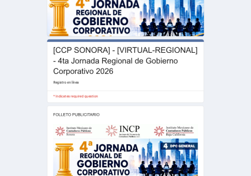 [CCP SONORA] – [VIRTUAL-REGIONAL] – 4ta Jornada Regional de Gobierno Corporativo 2026